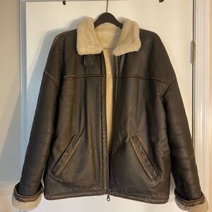 Vintage leather bomber jacket